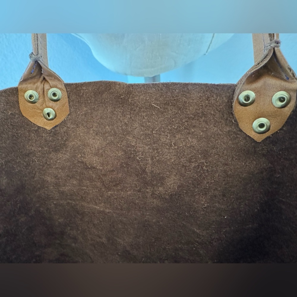 Primative Leather Tote Folds Flat Light 12”x9”x8” - Picture 7 of 10